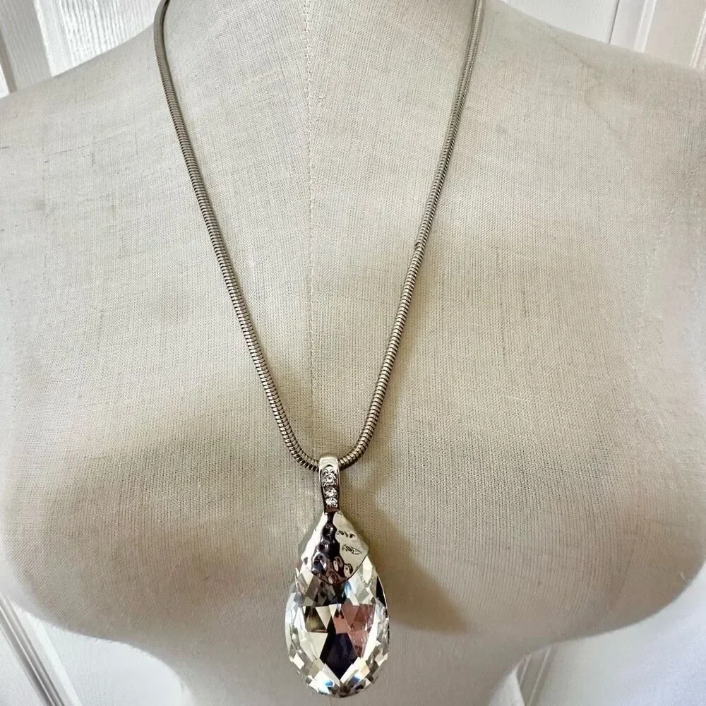 Vintage  Crystal Teardrop Necklace